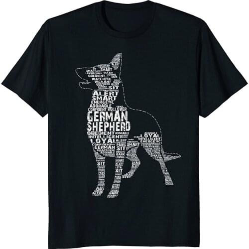 New 2019 Summer Style T-Shirt Man Print T-Shirt Hipster German Shepherd Shirts for Men - German Shepherd T-Shirtcotton T Shirts