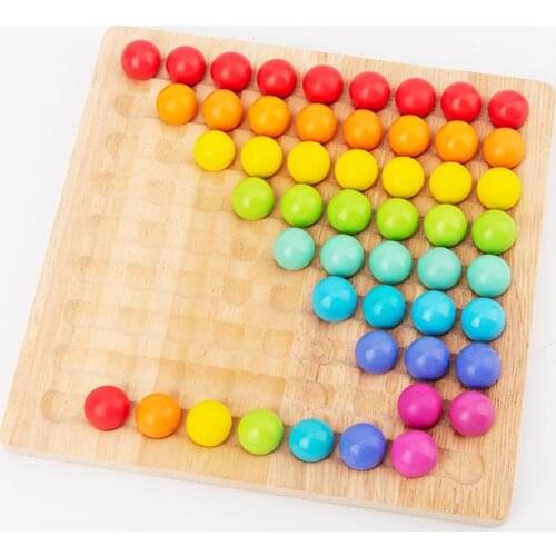 WoMontessori Educational Learning Hand Brain Training Clip Beads Puzzle Board Game Toddler Educational Color Sorting Toy for Kid