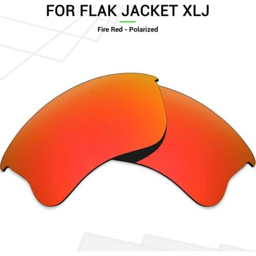 MRY POLARIZED Replacement Lenses for Oakley Flak Jacket XLJ Sunglasses Fire Red