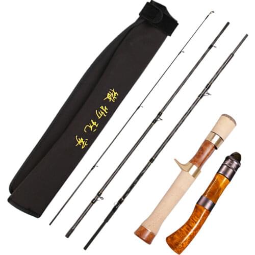 Lurestar portable travel trout rod 4 sections XF action Power L Lure weight 1.8-10g wood handle Fuji guides spinning/casting Rod