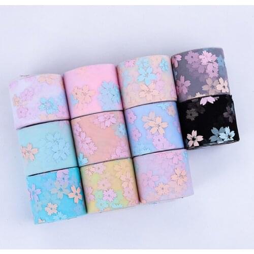 Q&N Ribbon 25Yards/roll 60mm Decoration Crafts Gifts DIY Hair Bows Colorful Flower Tulle Mesh Fabric Ribbon