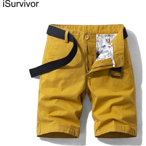 ISuivivor 2021 New Summer Hot Casual Fashion Shorts Mens Casual Loose Five-point Pants Mens Shorts Pure Cotton Solid Color