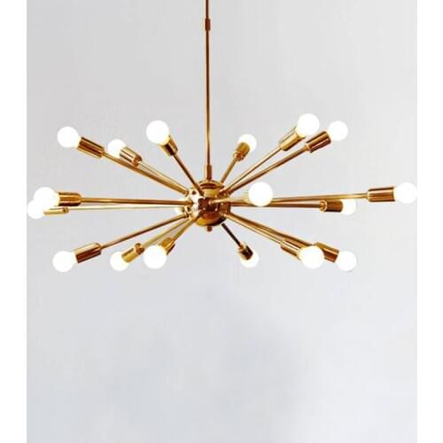 Sputnik 18-Light Pendant Lamp Hanging Lighting Gold Chrome Mid Industrial Suspension Lighting Fixture Dinning Room Lamp PA0088