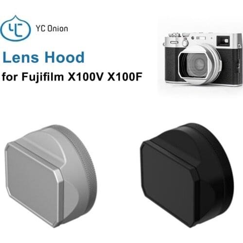 YC Onion Lens Hood Shade for Fujifilm X100V X100F Camera Aluminum Alloy with 23mm Adapter Ring