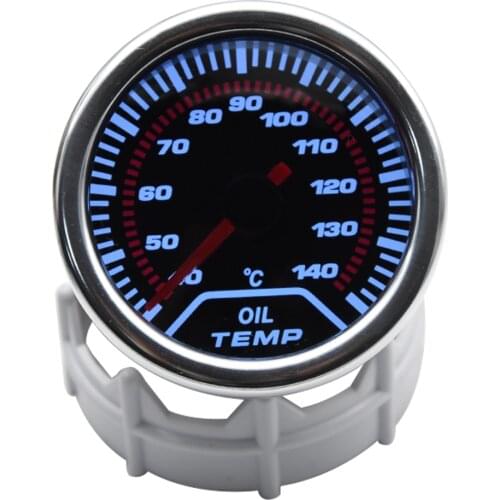Universal 2" 52MM Gauge Racing Car Pointer Oil Temperature Gauge Oil Temp Gauge with White Backlight 40-140 Celsius Gauge Cup