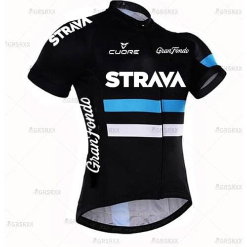 STRAVA Pro Cycling Jersey Summer Bicycle Jersey Racing Bike Clothes Bicycle Team Short Sleeve Wear Men Breathable Cycling Shirts