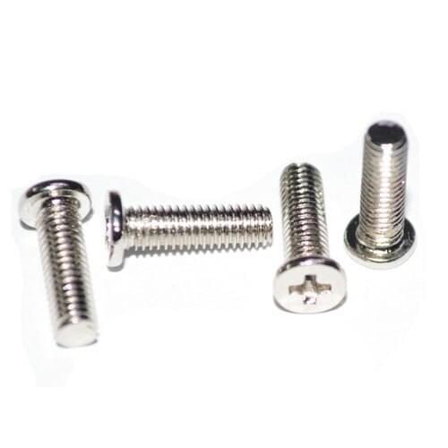 50pcs M1.4 Phillips thin head screws cross small flat headed screw mechanical bolts carbon steel bolt nickel plated 2mm-6mm long