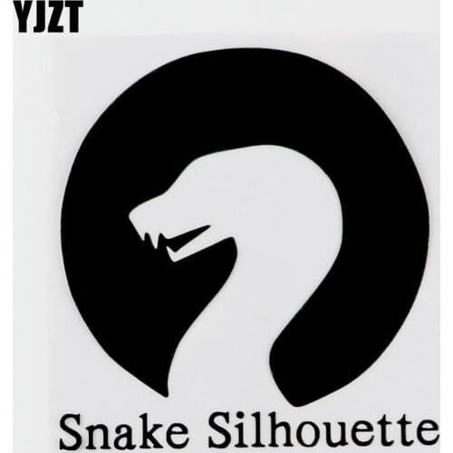 YJZT 13CM×13.7CM Fashion Animal Snake Silhouette Vinyl Car Sticker Decal Black/Silver 8C-0283
