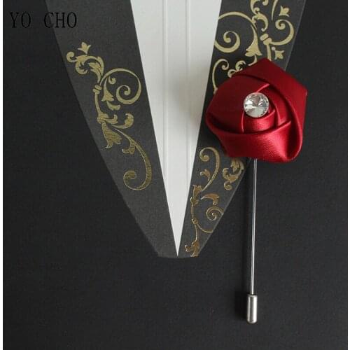 YO CHO 2pcs/lot Wedding Corsages Groom Boutonniere Wedding Planner Supplies Wholesale Corsage Party Prom Meeting Boutonniere