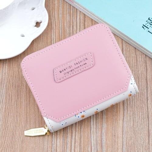 2021 Women Short Wallets New Fashion Design Small Card Holder High Quality PU Leather Coin Purse Simple Zipper Money Bag Wallets
