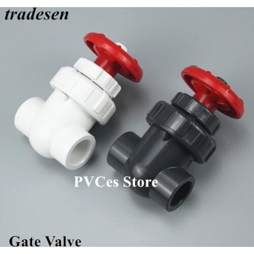 1pcs Hi-quality UPVC I.D 20/25/32/40mm Gate Valve Precision Flow Control PVC Sluice Switch Garden Irrigation Aquarium PVC Valve
