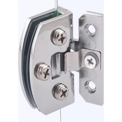 2pcs Zinc alloy, cabinet glass door hinge/glass clamp/clips,for 5mm-8mm glass,no holes, single folder ,glass Hardware