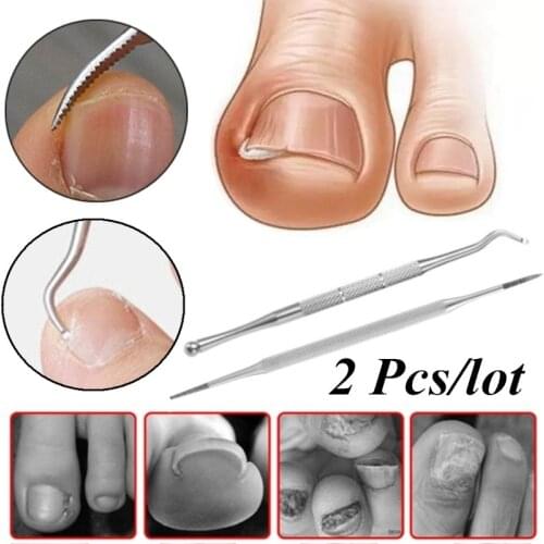 2 Pcs/lot Double Ended Pedicure Blacks File Satin Edge Ingrown Toe Nail Lifter Onychomycosis Paronychia Nail Cleaning Instrument
