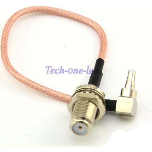 2 piece 5.9'' Cable CRC9 Male Plug to F Female Jack Coax RG316 Pigtail 15cm RF Connector F to CRC9