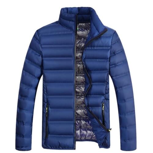 2020 Fashion Stand Collar Male Parka Jacket Mens Solid Thick Jackets and Coats Man Winter Parkas