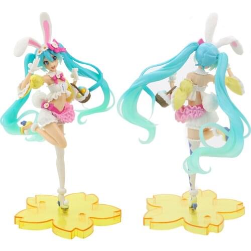 Funny Joy Anime Hatsune Miku Spring Clothes Rabbit Ears Jingpin Kawaii Hand-made Beautiful Girl Decoration Doll Model Toy Gift