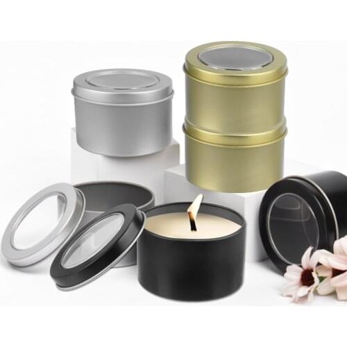 6PCS Luxury Candle Jars with Lid Bulk Round Candle Container Tins Empty Storage Box for DIY Salves Skin Care Beauty Samples