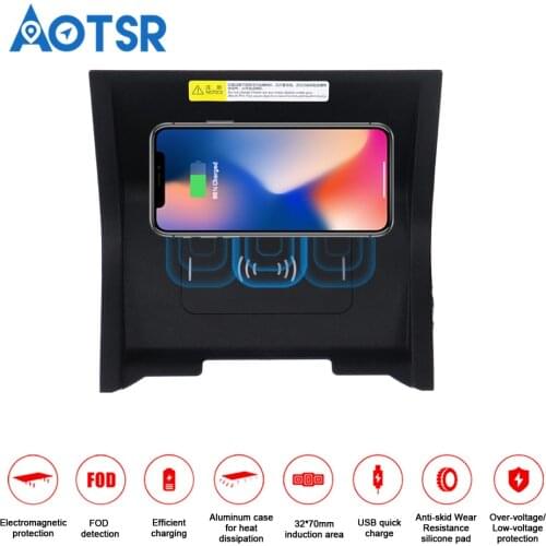 Aotsr Car Wireless Charger For Range Rover Velar 2017-2018 Intelligent Infrared Fast Wirless Charging for Samsung Huawei iPhone