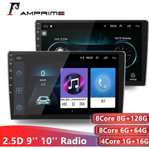 AMPrime 10.1" Car Multimedia Player 2 din Android Car Stereo Radio WIFI Audio Mirrorlink Player For Volkswagen Nisan Autoradio