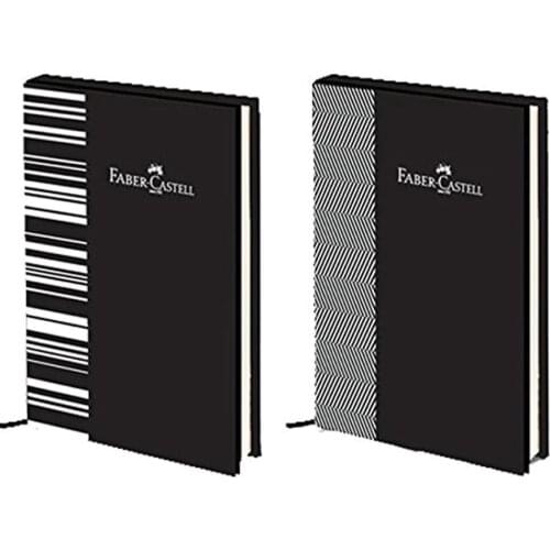Faber-Castell Notebook 120 Sheets, Black, Hard , Hardcover Stripe Notebook
