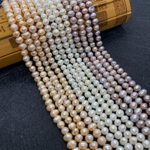 Natural Freshwater Pearl High-quality Three-color Rice-shaped Beads for Jewelry Making DIY Necklace Jewelry Accessories 5-6mm
