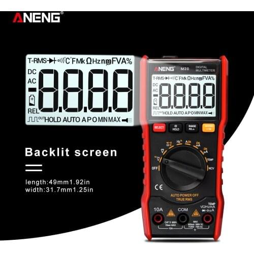 M20 True-RMS Digital Multimeter Auto Range 6000 counts With Backlight AC/DC Ammeter Voltmeter Ohm Transistor Tester multi meter