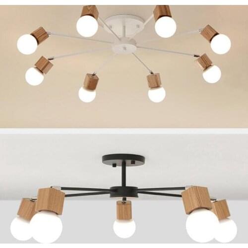 3/5/8 Wood LED Ceiling Lights Living Room Bedroom Modern Ceiling Lamp Modern Lustres De Sala Plafond luminaire lights E27