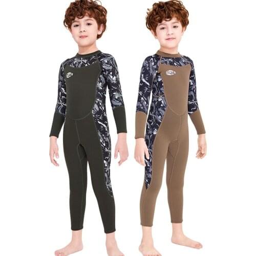 CX20 Childrens swimsuit male 2.5MM warm swimwear big childrens one-piece long-sleeved sunscreen snorkeling mother suit