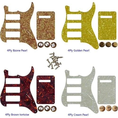 For US Fender 11 Screw Holes Standard 3 P90s Strat Guitar Pickguard No Control Hole Scratch Plate & Back Plate & Control Knob