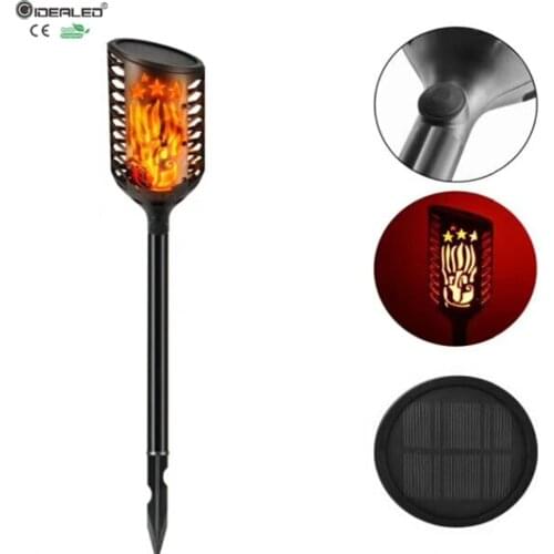 New Solar Flickering Flames Torches LED Lamp With 3-Mode Outdoor solar Rechargeable lights tiki Landscape Decoration Dusk Light