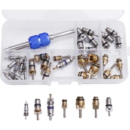 Hot 39x R12 R134A Car Air Conditioning A/C Tire Valve Stem Core Remover Tool Kit