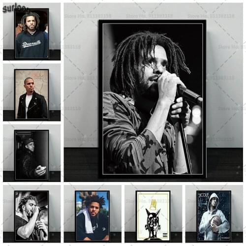 J Cole Rap Hip Hop Music Star Hot Poster Prints Canvas Painting Wall Art Pictures for Living Room Home Decoration