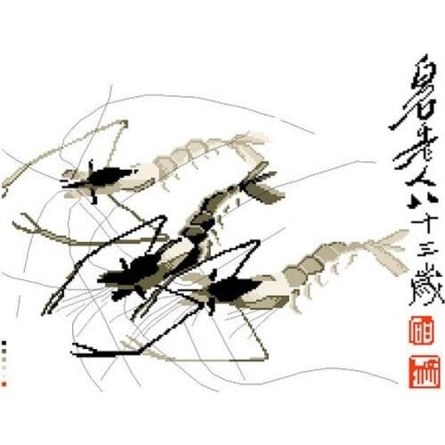 Embroidery Package Hot Sell Best Quality Cross Stitch Kits Shrimp Funny Animal Free Shipping