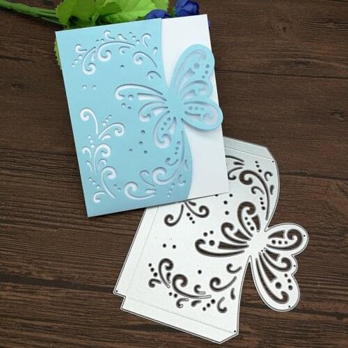 Butterfly envelope greeting card Metal Cutting Dies Stencil Scrapbooking Photo Album Card Paper Embossing Craft DIY