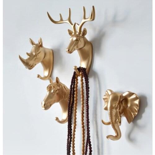 Hanger Keys Creative American Hanging Hook Holder Wall Home Strong Seamless Sticking Hook Decorative Hook Creative Animal Hooks