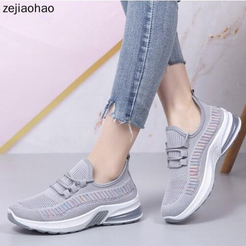Zejiaohao Autumn Women Shoes Flats Causual Ladies Sports Shoes Fashion Air Mesh Lace Up Light Breathable Female Sneakers js-645