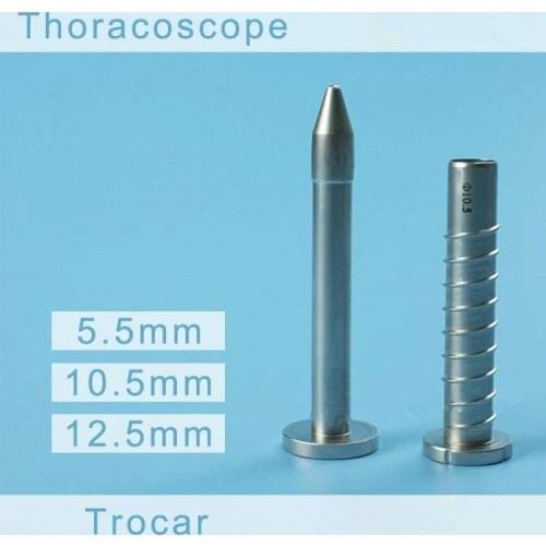 Laparoscopic surgical instruments Thoracentesis Threaded stainless steel trocar Metal thread stamping card