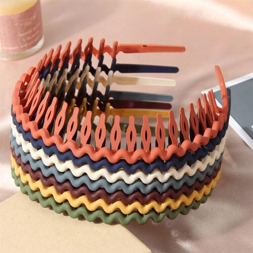 Fashion Simple Headdress Solid Color Resin Hair Comb Hairbands Headband Hair Hoop Bezel With Teeth Hair Accessories For Women