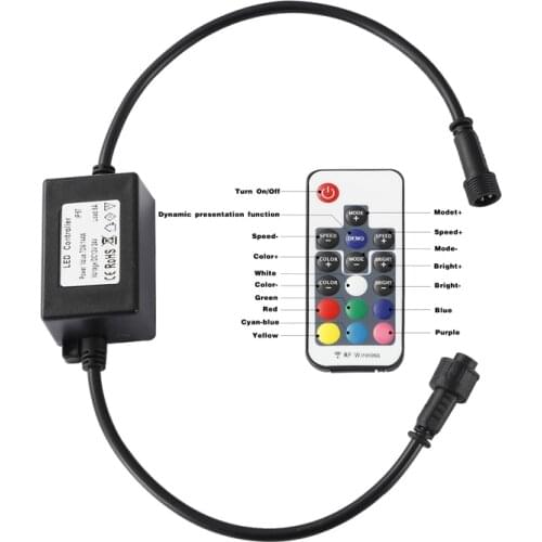 72W LED RGB Controler 24KEY 16 colors and 4 Moder IR Remote Controller IP67 Waterproof Changebale LED Lamps Colors Controls Z101