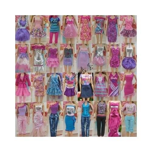 Most Fashionable Girl Dolls Multi-style Clothing Suits 1/6 30cm Doll Dress 30Items = 10 Dresses Clothes+10Pairs Shoes +10Hangers