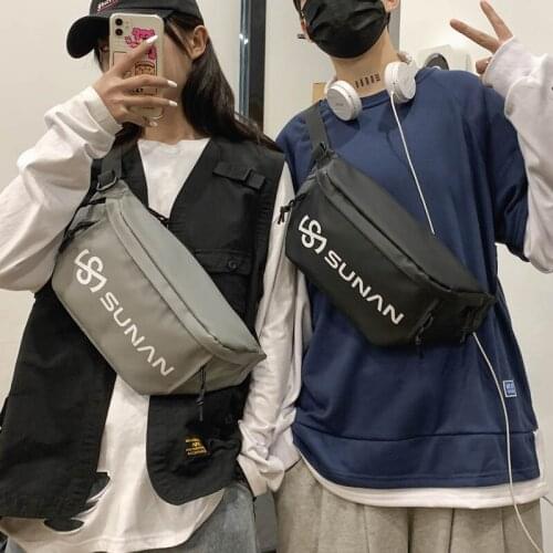 Fashion Crossbody Bags For Men Waist Pack Large Capacity Travel Messenger Bag Nylon Hip Belt Bag Unisex Sports Chest Pouch