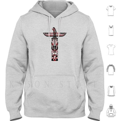 Totem 1 Hoodies Long Sleeve Native Indian Indigenous Tribe Tribal American Hopi Zuni Navajo