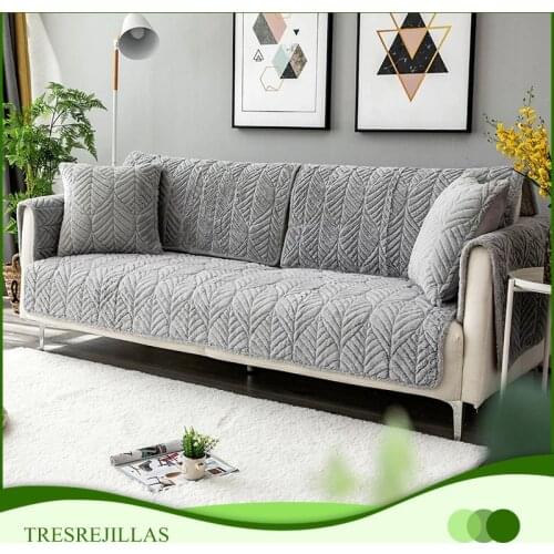 Thicken Plush Fabric Sofa Towel Solid Color European Style Non-slip Couch Cover for Living Room Decor Slipcover Seat Cushion