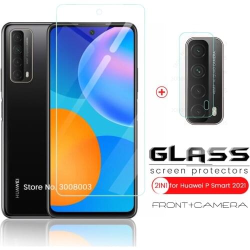Camera protector for huawei p smart 2021 nfc protective glass for hauwei hawei psmart 2021 nfs ppa-l21b 6.67'' phone screen film