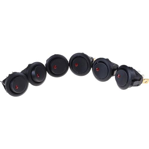 1pcs 12V LED Dot Light Car Boat Round Rocker ON/OFF SPST Switch