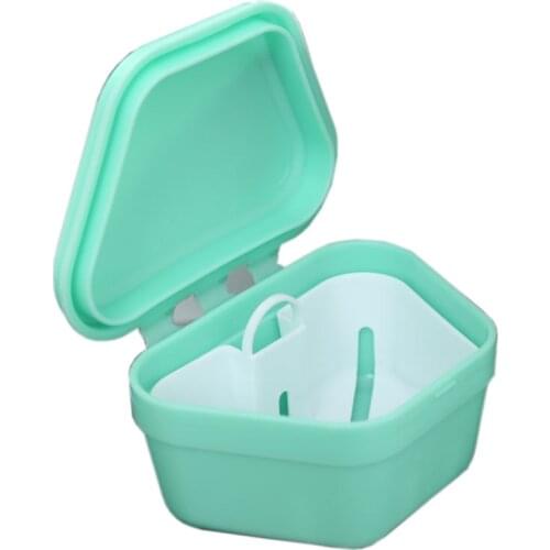 1pcs Denture Bath Box Cleaning Teeth Case False Teeth Storage Box Container Denture Box Appliance Case Rinsing Basket Tool