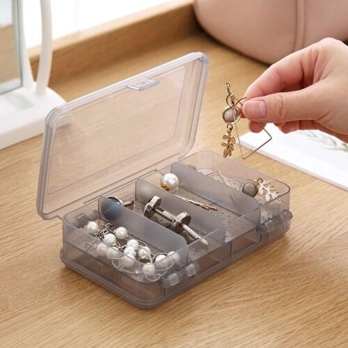 1pcs Plastic Storage Jewelry Box Compartment Adjustable Container for Beads earring box for jewelry rectangle Box Case