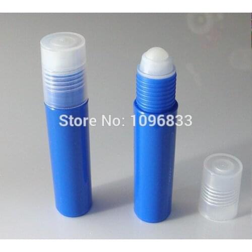 10ML Roll on Bottle Blue Color with Plastic Bead, Essential Oil or Perfume Packing Roll-on Bottle, 10G Roller Bottle, 100pcs/Lot