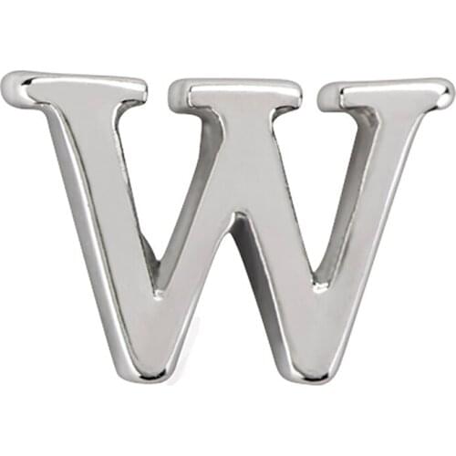 10pcs Silver initial letter W Charm floating charms for Living glass locket
