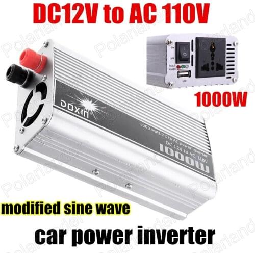 DC 12V to AC 110V Modified Sine Wave New 1000W Car Auto Battery Power Inverter Adapter USB Charger Converter